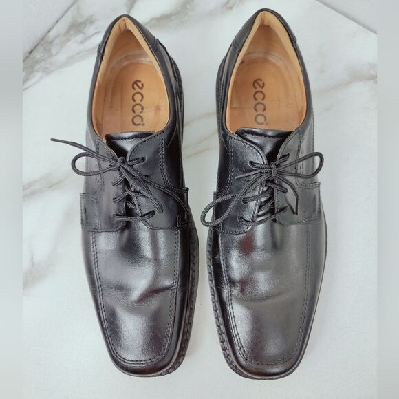 Ecco Men\'s Seattle Apron Tie Black Leather Oxford Dress Shoes, Sz 11 main image 7
